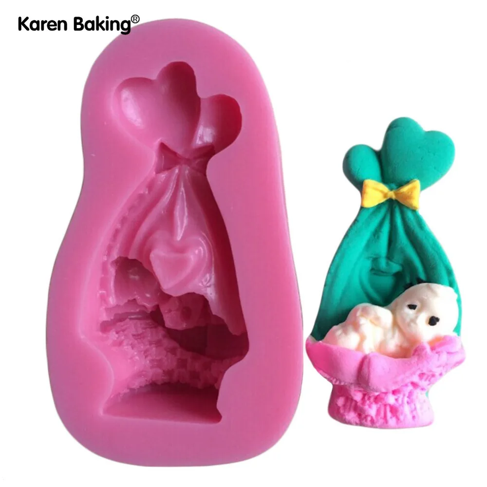 Милая силиконовая форма в форме спящего младенца 3D для помадки кухонная посуда