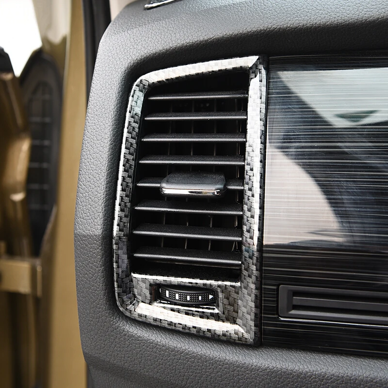 

For Skoda Kodiaq Accessories 2017 2018 ABS Carbon fibre Car left and right air outlet sticker Cover Trim Car Styling 2pcs