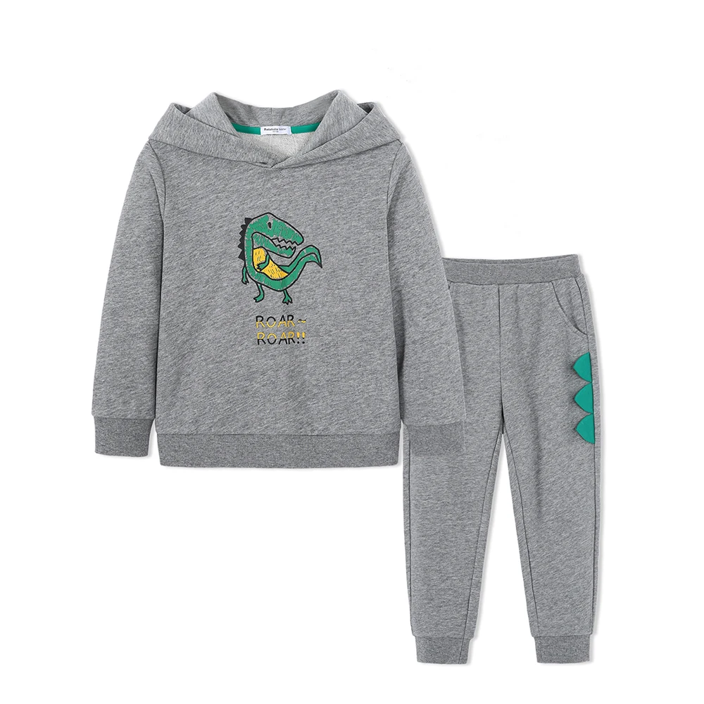 Balabala Toddler Boys 2-Piece 3D Dinosaur Sweatshirt Clothes Set Children Kids Hooded + Sweatpants in Sof |