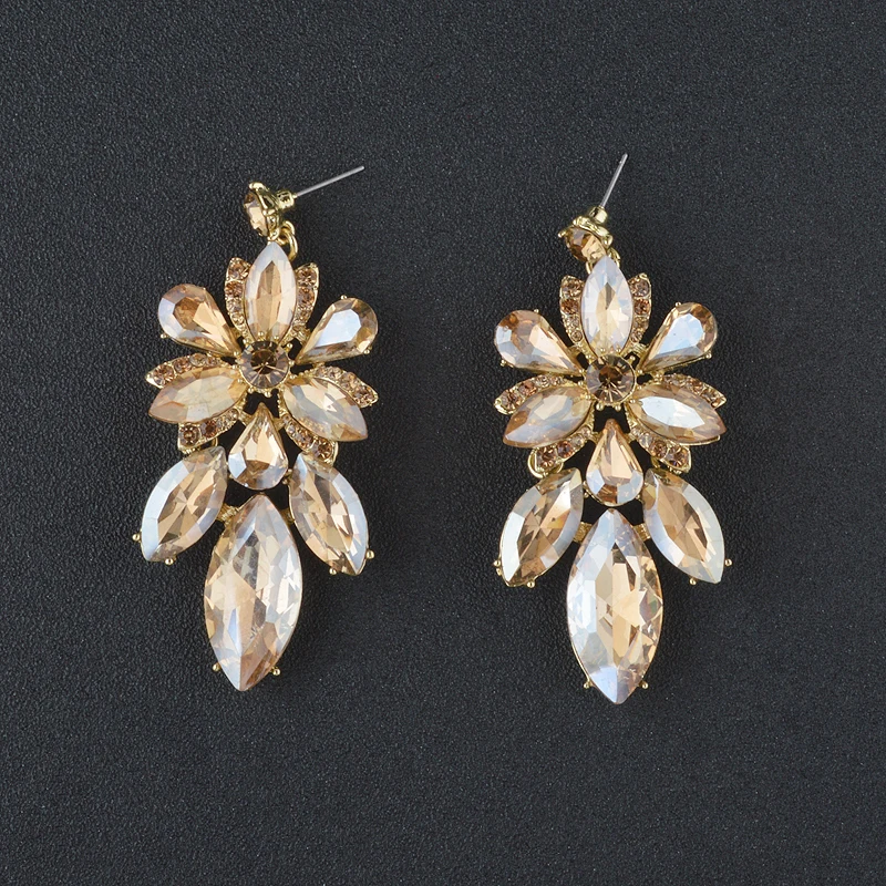 Элегантные модные серьги цвета шампанского свадебные украшения для невесты