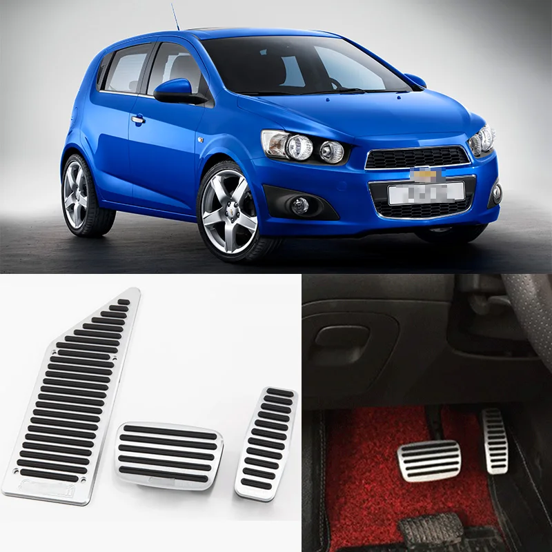 

Savanini Brand New 3pcs Aluminium Non Slip Foot Rest Fuel Gas Brake Pedal Cover For Chevrolet Aveo AT