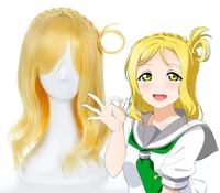 anime lovelivesunshine cosplay wig mari ohara lemon gold wigs halloween carnival women cosplay wigs