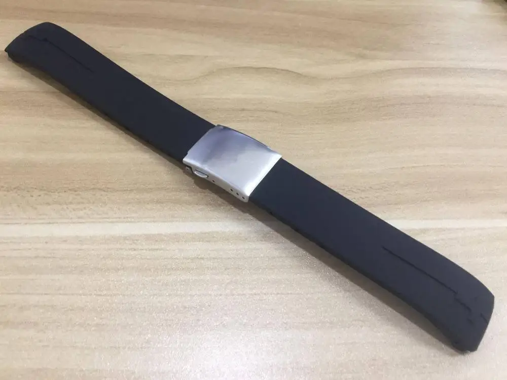 20 мм 21 мм T013420A ремешок для часов T-Touch II Expert черный силиконовый резиновый ремешок для часов T013420A или T047420A - Цвет ремешка: 21MM Silver Buckle