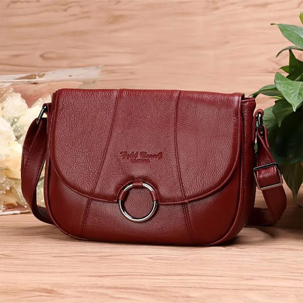 Сумка на плечо женская из натуральной кожи модный трендовый Повседневный