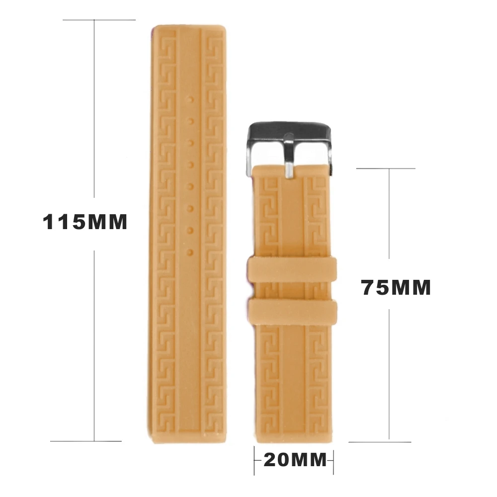 Ремешок силиконовый для наручных часов резиновый браслет цвета: верблюжий