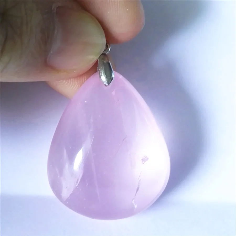 Genuine Natural Rose Pink Quartz Crystal Pendant For Women Necklaces Suspension Water Drop Stone | Украшения и аксессуары