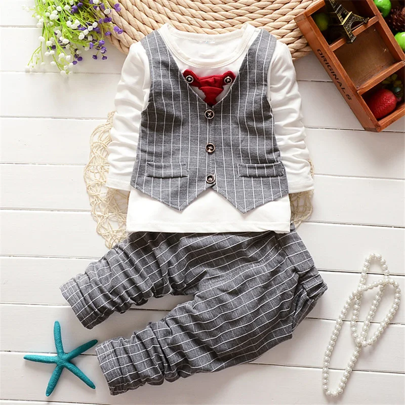BibiCola Baby Boys Clothing Sets 2018 Autumn Infant 2PCS newborn Formal Clothes Christmas Outfits Toddler Tracksuit |