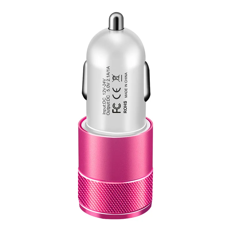 Rose red Olaf Mini Dual USB Автомобильное зарядное устройство Универсальный мобильный телефон автомобильное зарядное устройство для Xiaomi mi9 huawei samsung S8 iPhone 6 6s 7 8 Plus планшет - Тип штекера: Rose red