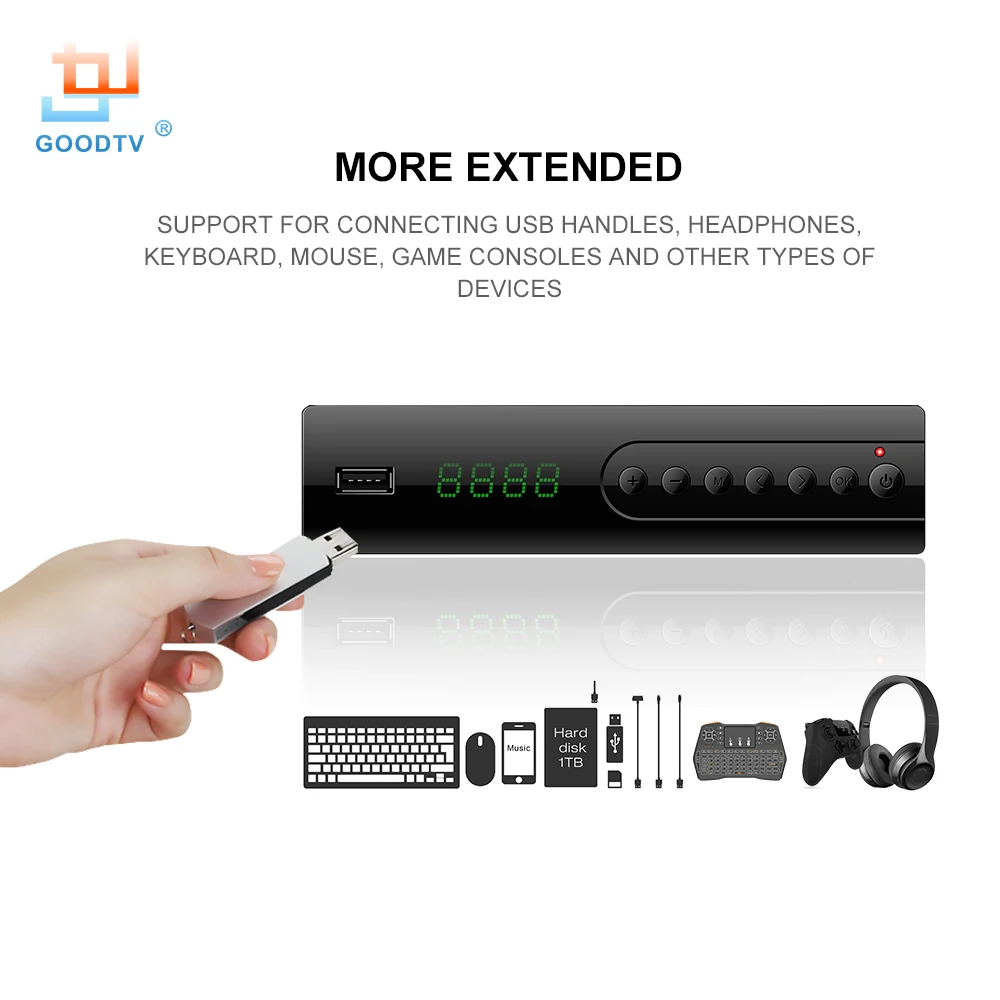 U2C USB DVB T2 Wi Fi ТВ тюнер ресивер Full HD 1080P цифровой Смарт коробка Поддержка MPEG H.264 I P