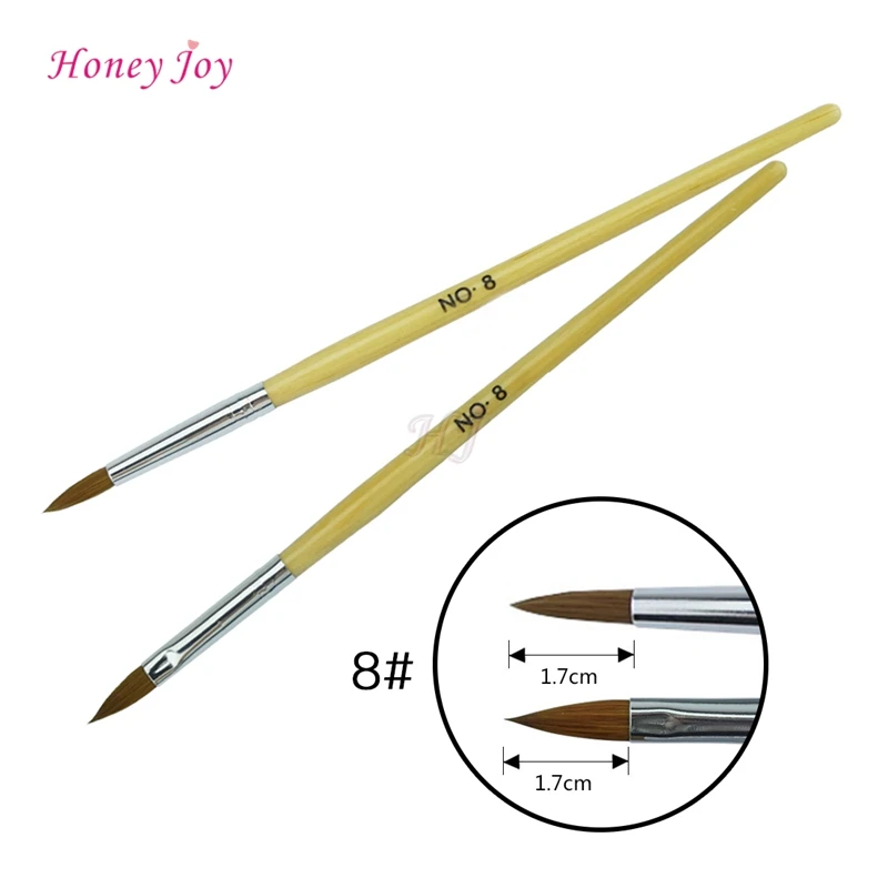 

2pcs Kolinsky Sable Acrylic Nail Art Brush No. 8/10/12 UV Gel Carving Pen Brush Liquid Powder DIY Beauty Nail Drawing