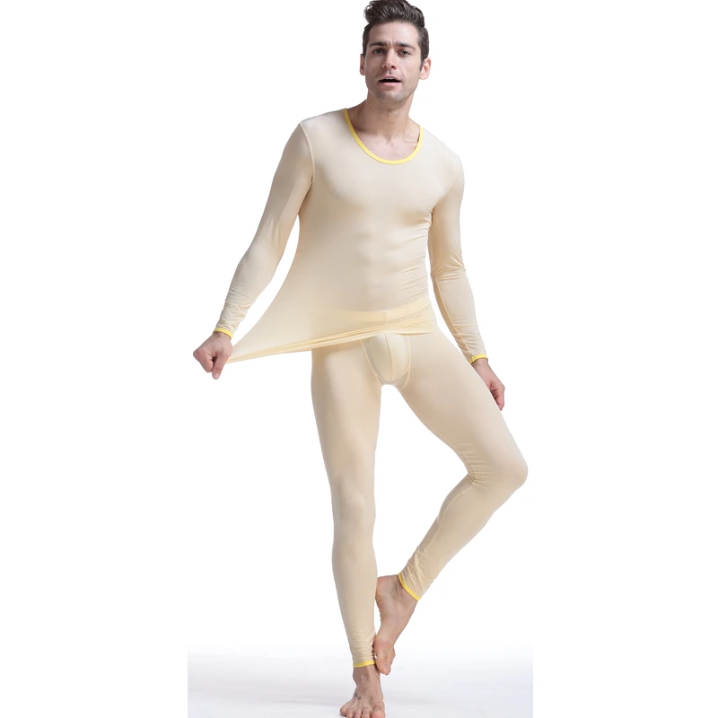 New Aibc men's underwear home viscose long johns tight sexy underwear fashion high-elastic long johns set