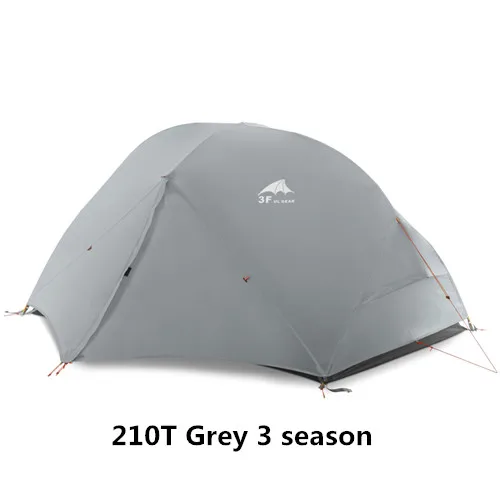 3F UL GEAR 2 Человек Палатка Сверхлегкий Камп палатки tenda tente barraca de acampamento - Цвет: 210T Grey 3 season