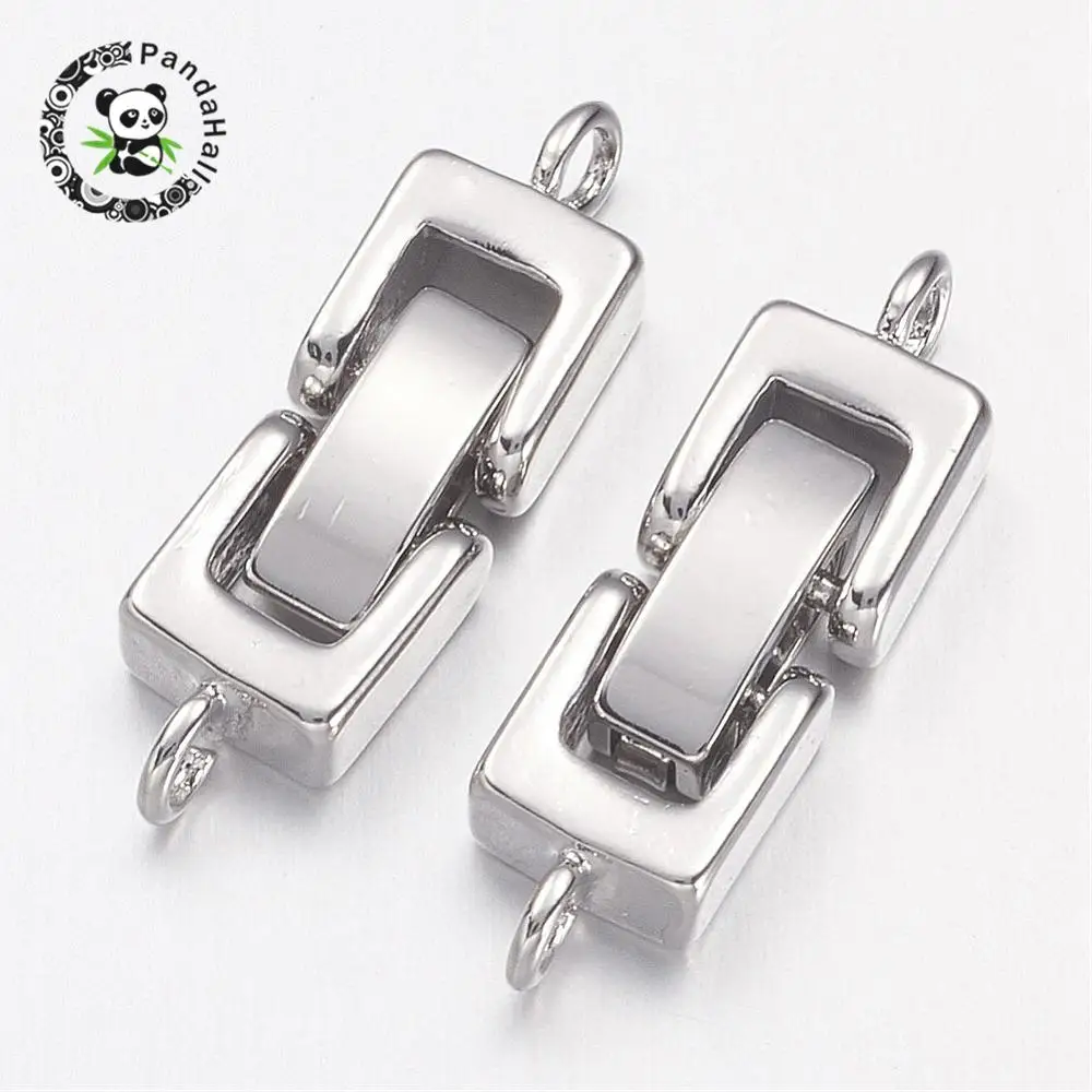 

Brass Watch Band Clasps, Fold over Clasps, 1-Hole, Cadmium Free & Nickel Free & Lead Free , Platinum, 24x7x4mm, Hole: 1mm