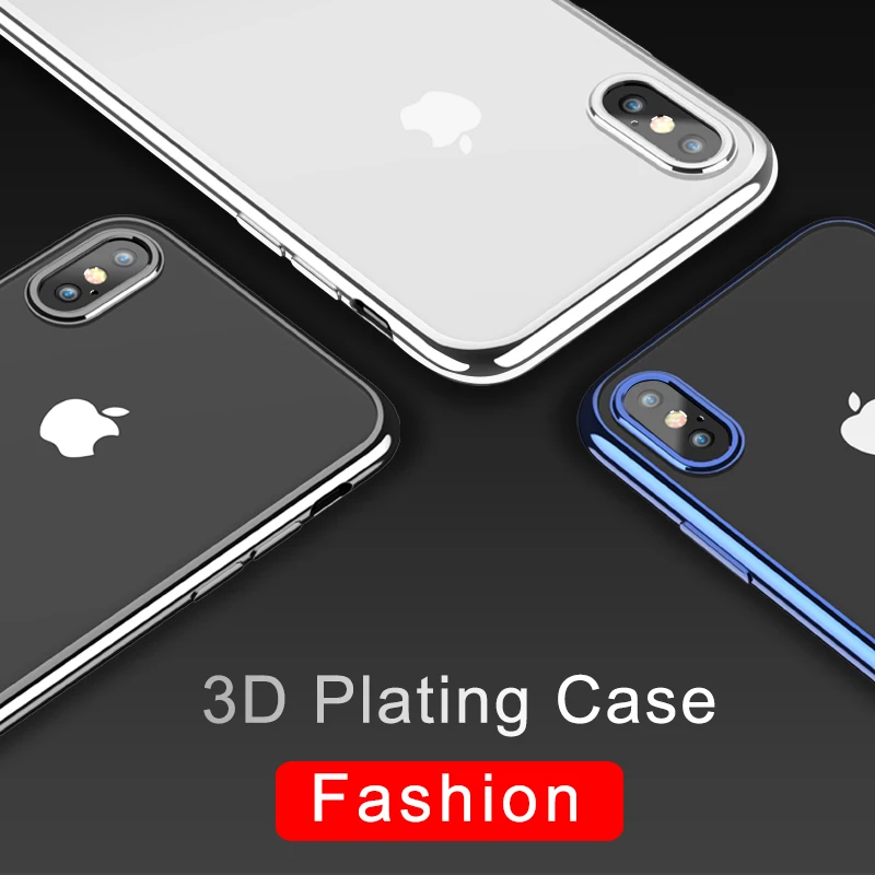 RAXFLY Bright Frame Soft Phone Cases For iPhone X Case 10 Full Edge Ultra Thin Silicone Cover Capinhas |