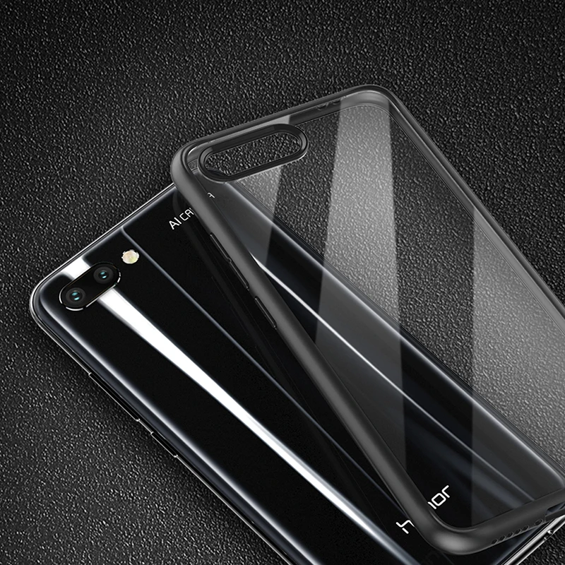 Чехол для huawei Honor 10 крышка Мягкий силиконовый край + прозрачный ПК задняя