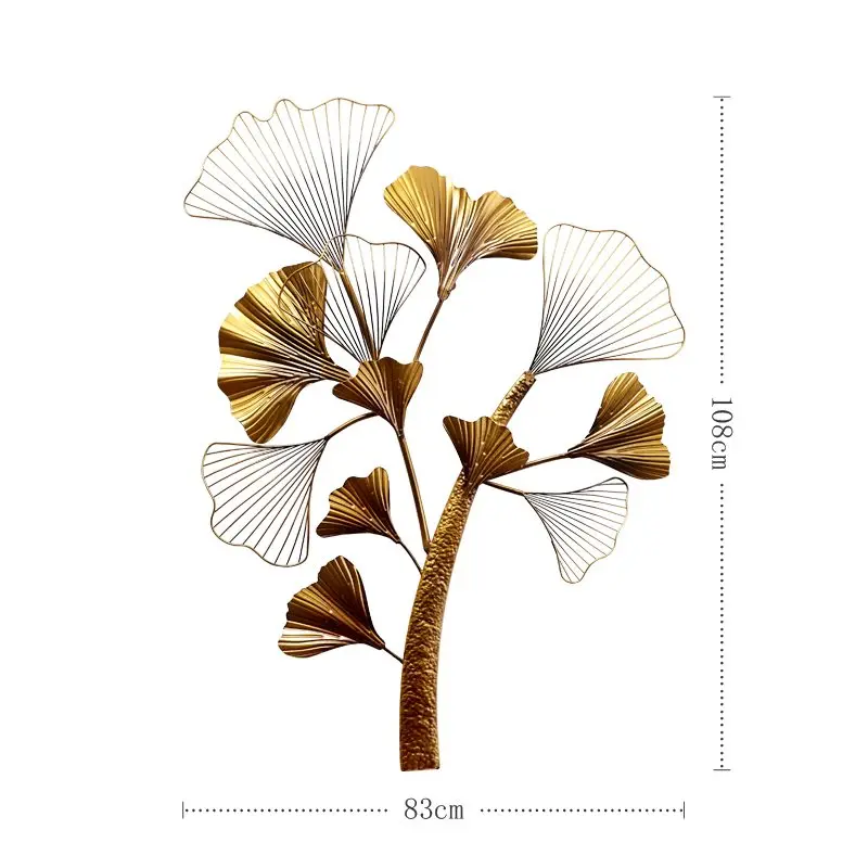 Многоцветный Китайская кованая Роскошная настенная подвесная стена Ginkgo, украшение для гостиной, диван, задний план, отделка крыльца под фреску, Фреска, орнамент R629 - Цвет: Многоцветный