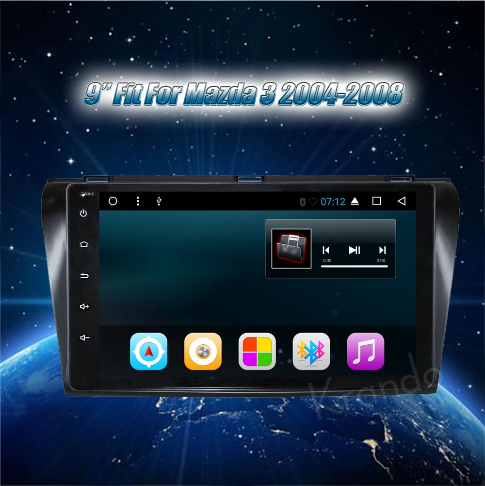 Krando Android 8 1 9 &quotFull Touch (без DVD) автомобильное радио Gps стерео для Mazda 3 2004-2008