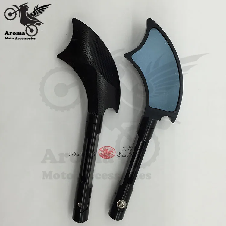 

New Arrival Universal Black CNC Aluminum Motorcycle rearview mirror Cruiser Chopper Rear View Side Mirrors 8mm 10mm High Quality