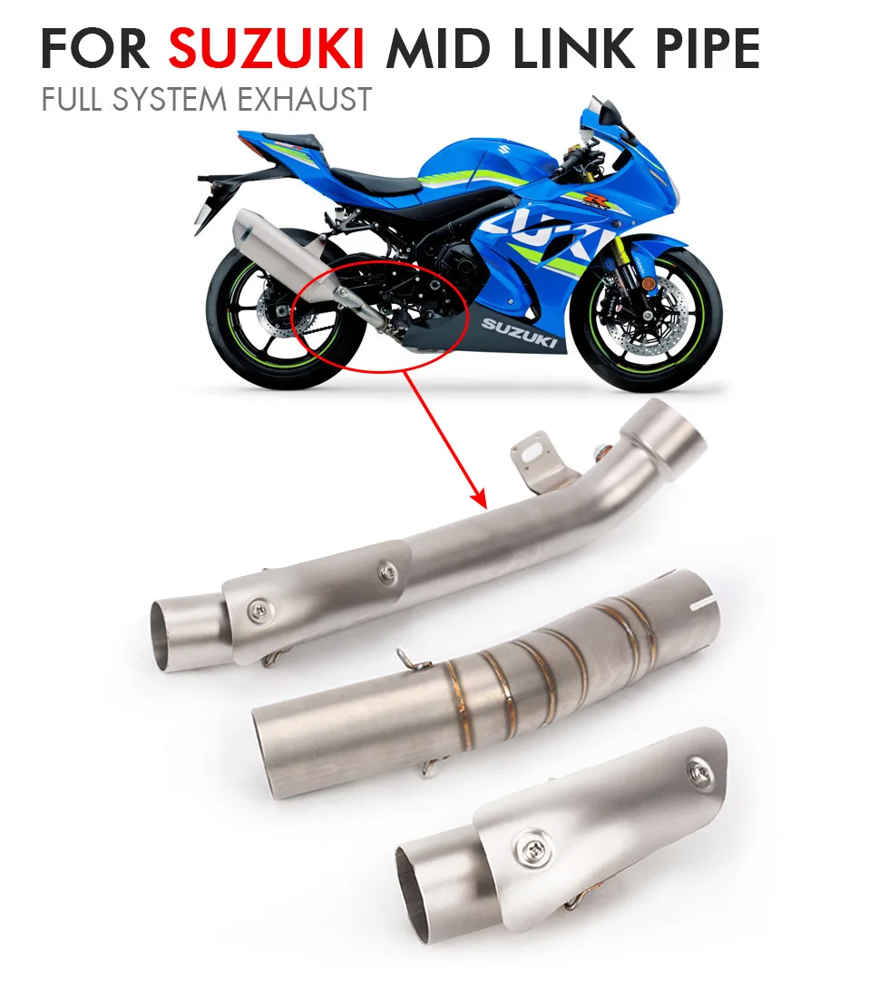 Мотоцикл K6 K7 K8 GSXR600 GSXR750 выхлопная средняя Соединительная труба из нержавеющей стали k11 GSXR 1000 Соединительная средняя труба
