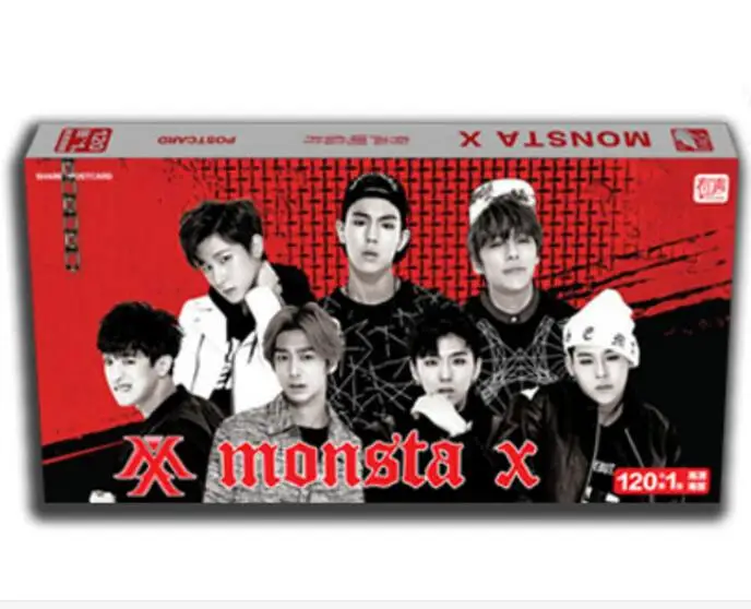 Новый kpop MONSTA X та же открытка 121 + Плакат альбом карта k pop lomo фото Фотокарта