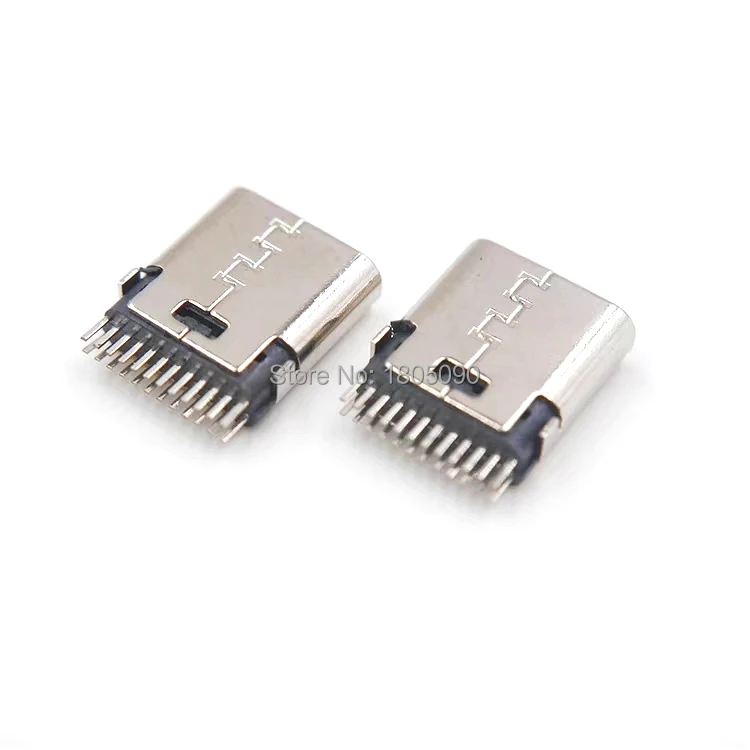 100 шт. micro USB вертикальный 24P для 3 1 Type C разъем 24p type без боковой 24Pin гнездовой