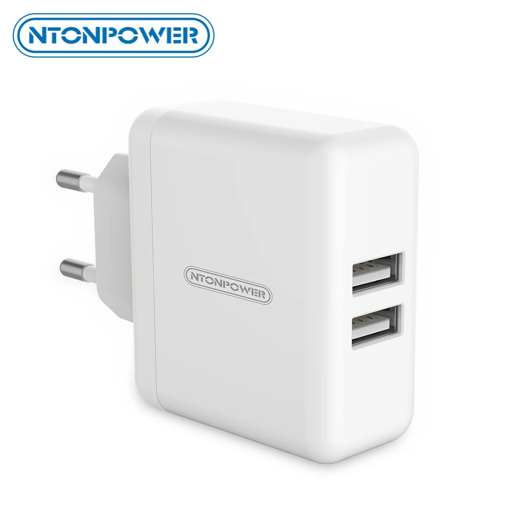 Зарядное устройство NTONPOWER для iPhone X 8 7 6 iPad 5 В 3 А настенное зарядное с двумя USB