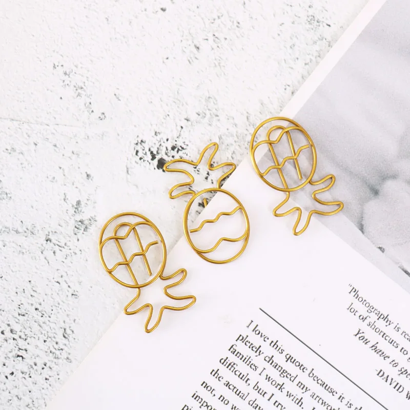 4 шт./упак. Зажимы для бумаги в форме ананаса золотистые зажимы металлический