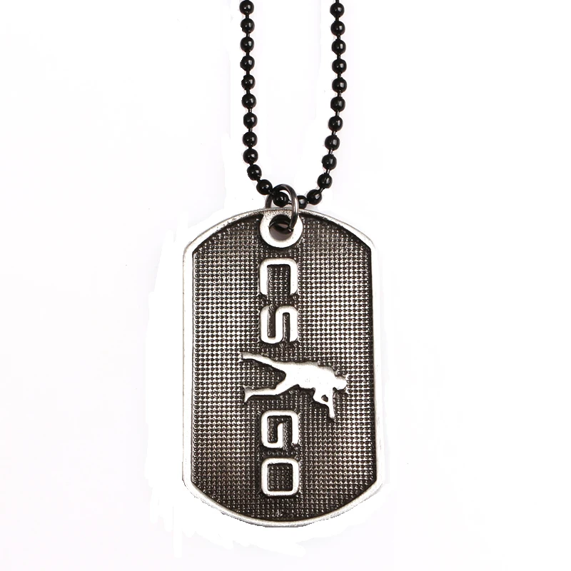 Игра CSGO письмо тег ожерелье колье Homme Counter Strike Global offension T / CT Camp мужские ювелирные