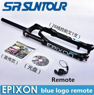 26er blue remote B SR SUNTOUR EPIXON Велосипедная вилка 26 27,5 29 er дисковый тормоз с дистанционным плечевым управлением горный MTB амортизирующий воздух матовый черный - Цвет: 26er blue remote B