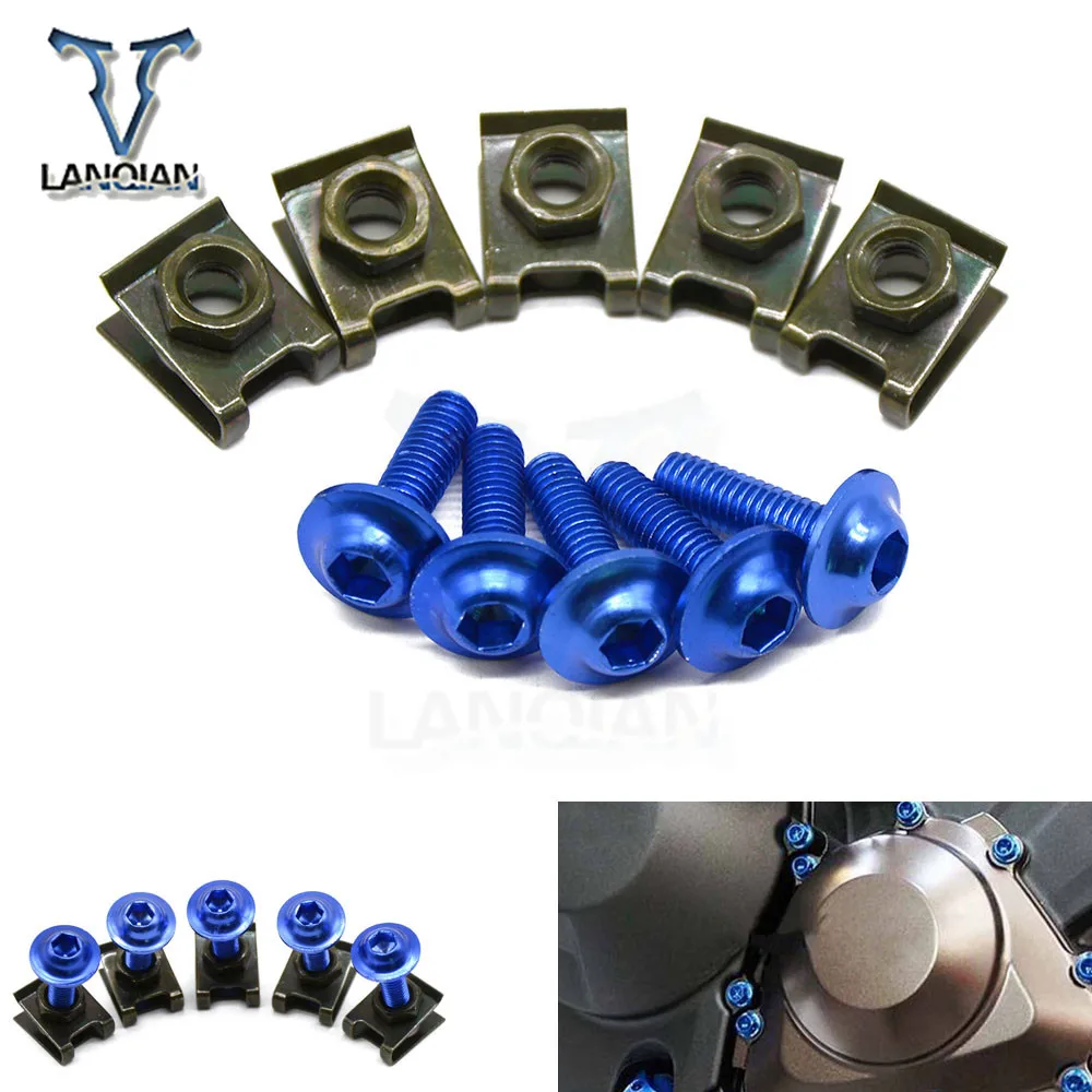 

5PCS Motorcycle Accessories Fairing Bolt Spire Speed Fastener Clips Screw for kawasaki ZX1400 H2 250 300R Z250 Z300