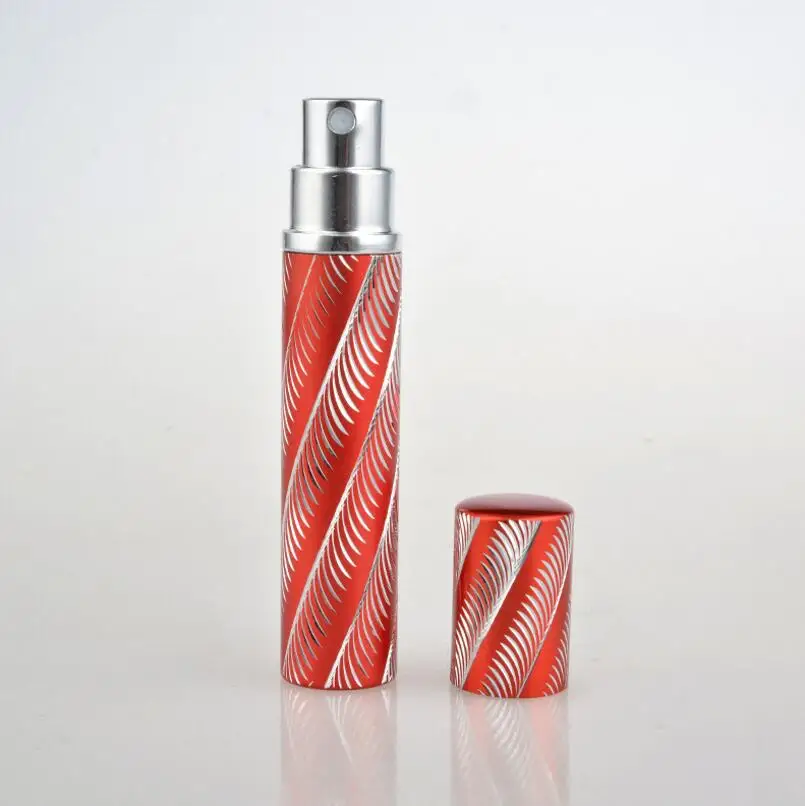 買取 卸売8ミリリットル空スパイラルライン電気化学アルミガラススプレー香水瓶traveler