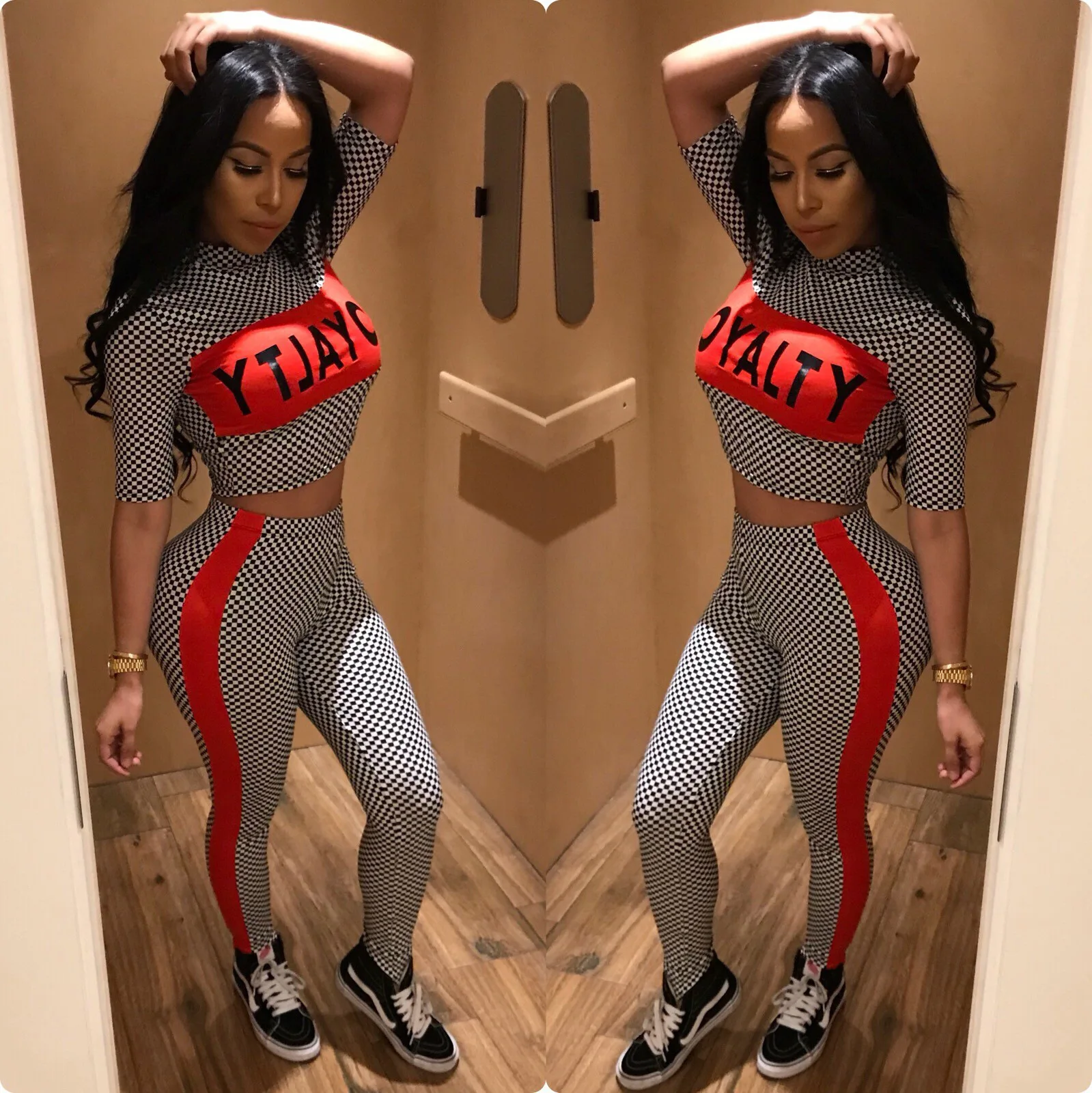Новый стиль летом 2019 модный Европейский сексуальный клетчатый Английский