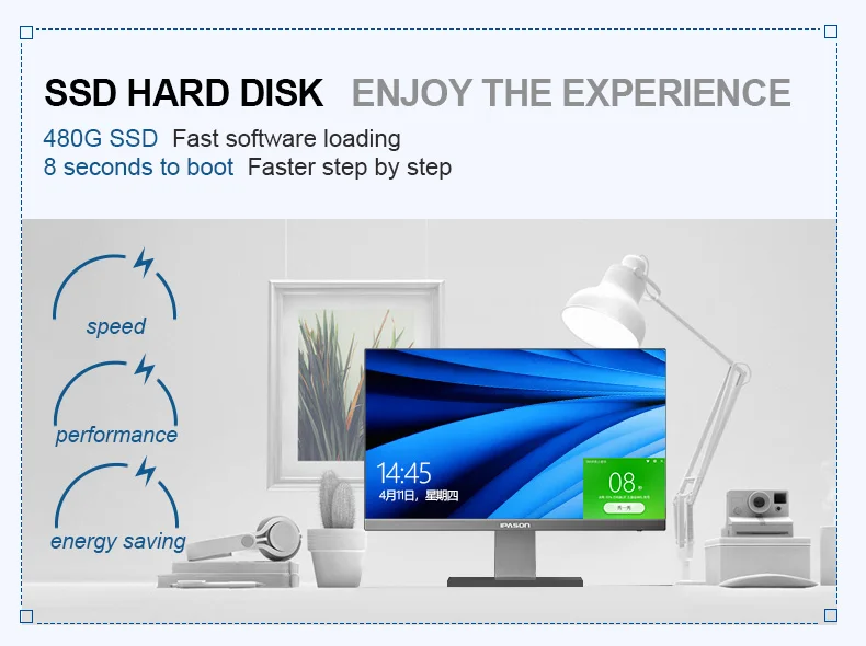IPASON все в одном компьютере 23,8 дюймов офисный Рабочий стол/9th Gen i5-9400 8G ram 480 GSSD/WiFi/беспроводная мышь и клавиатура/деловой ПК
