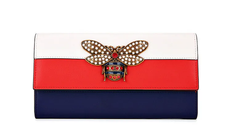 2019 Fashion Ladies Wallets Genuine Leather BEE Purses Women Clutch Patchwork Wallet Card Holder Cell Phone Pocket Pur | Багаж и сумки