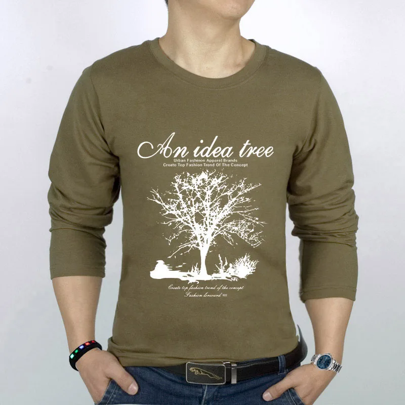 BINYUXD футболка с длинным рукавом Мужская Экологически чистая принтом мужская