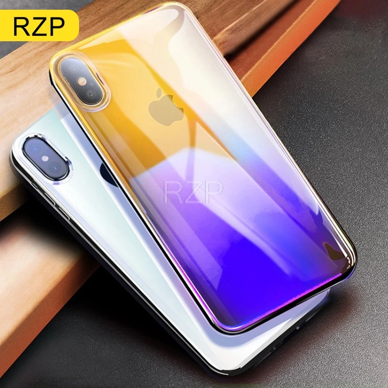 Жесткий чехол RZP из поликарбоната для Apple iPhone X XS XR Max 5 5s SE 6 6s 7 8 Plus бампер 10 Чехлы