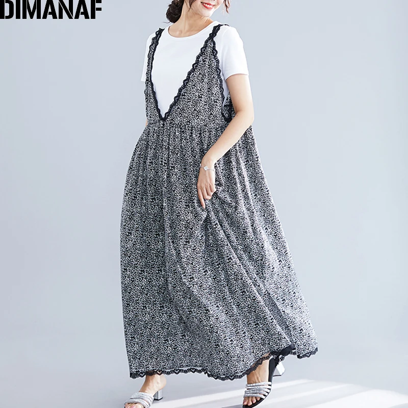 DIMANAF женское платье большого размера шифоновое кружевное летнее Vestidos винтажное