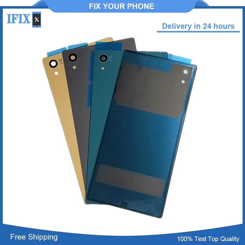 Cover Case For Sony Xperia Z5 Rear Glass Back Battery Door Housing And Double Sticker Replacement Parts | Мобильные телефоны и