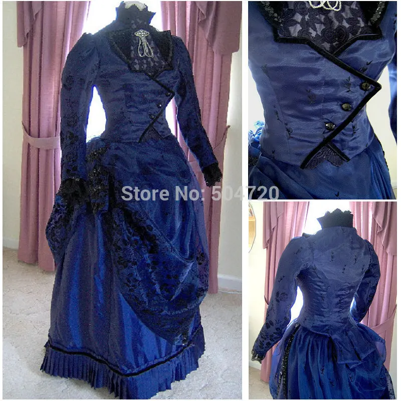 Бесплатная доставка! винтажный костюм R 155 19 века 1860S викторианская