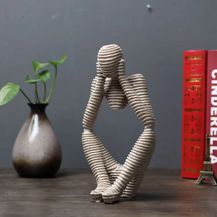 Креативные абстрактные персонажи фигурки из натуральной смолы песчаник ручная