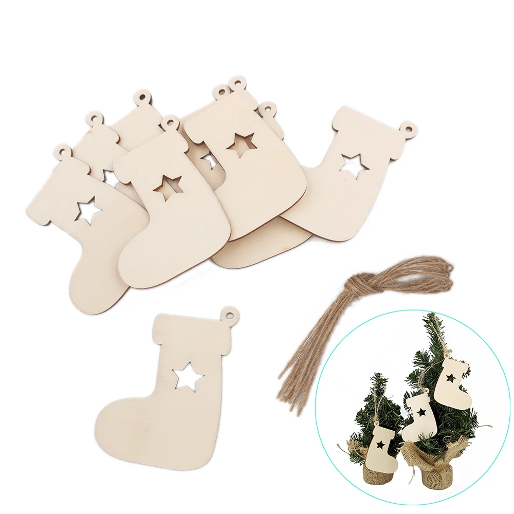 10 шт. деревянные необработанные рождественские чулки | Дом и сад