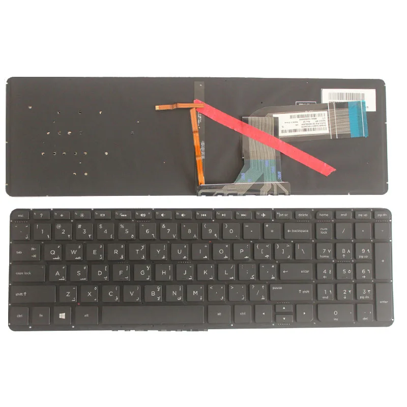 Арабская клавиатура для ноутбука HP Pavilion 15-p223nr 15-p224nr 15-p225nr 15-p226nr 15-p227nr с подсветкой |