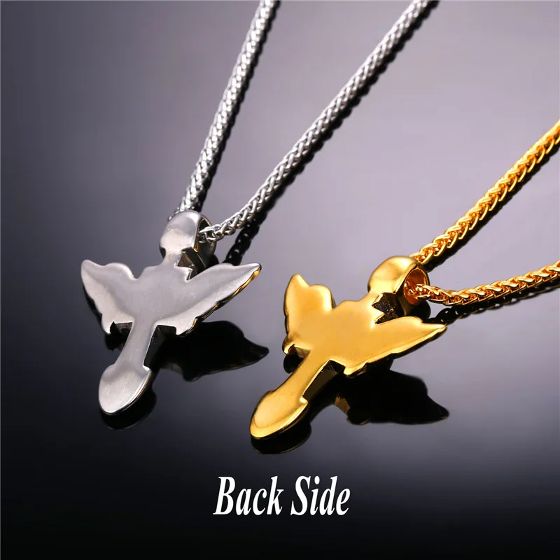 G в стиле панк рок Стиль Латинский крест Скелет крыло для мужчин кулон из желтого