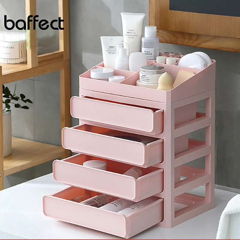 Baffect Красочные Многослойные Пластиковые ящики для макияжа коробка для хранения ювелирных изделий контейнер для макияжа Органайзер чехол для косметики офисные коробки