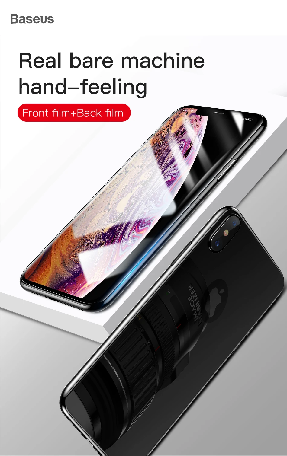 Защитное стекло Baseus для передней и задней панели iPhone Xs Max XR, закаленное стекло для iPhone Max, защитное стекло, задняя пленка
