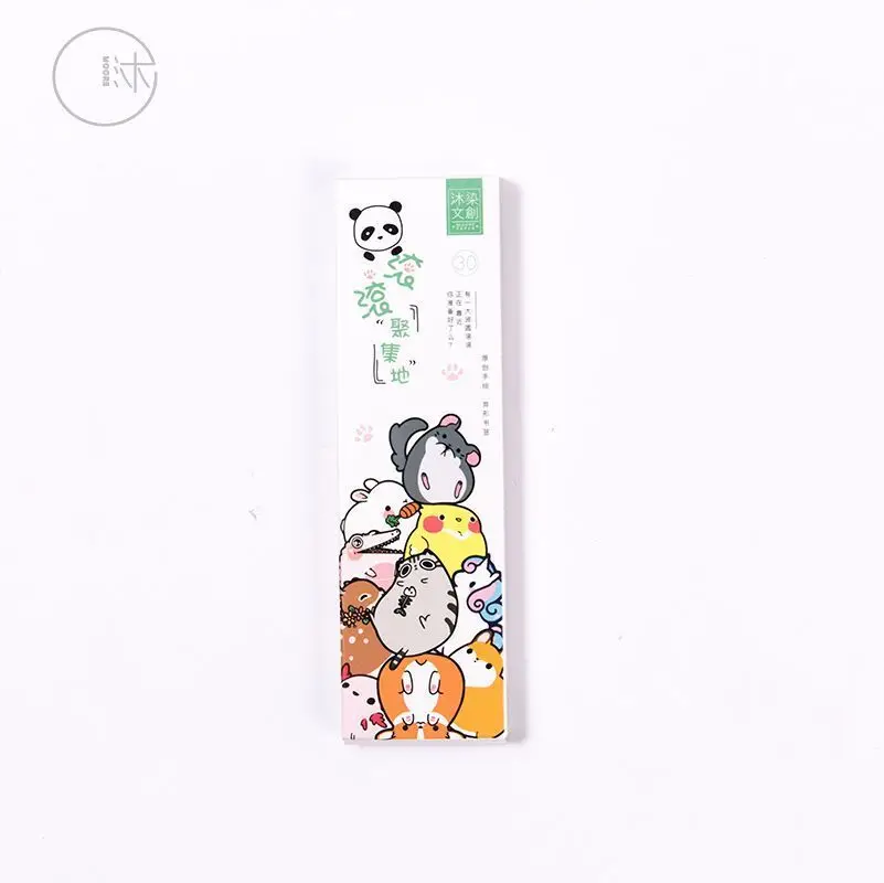 30 Pcs/pack Round Game Bookmark Cartoon Other Paper With Wooden Box Promotional Gift Stationery Film Book Markers teacher page | Канцтовары