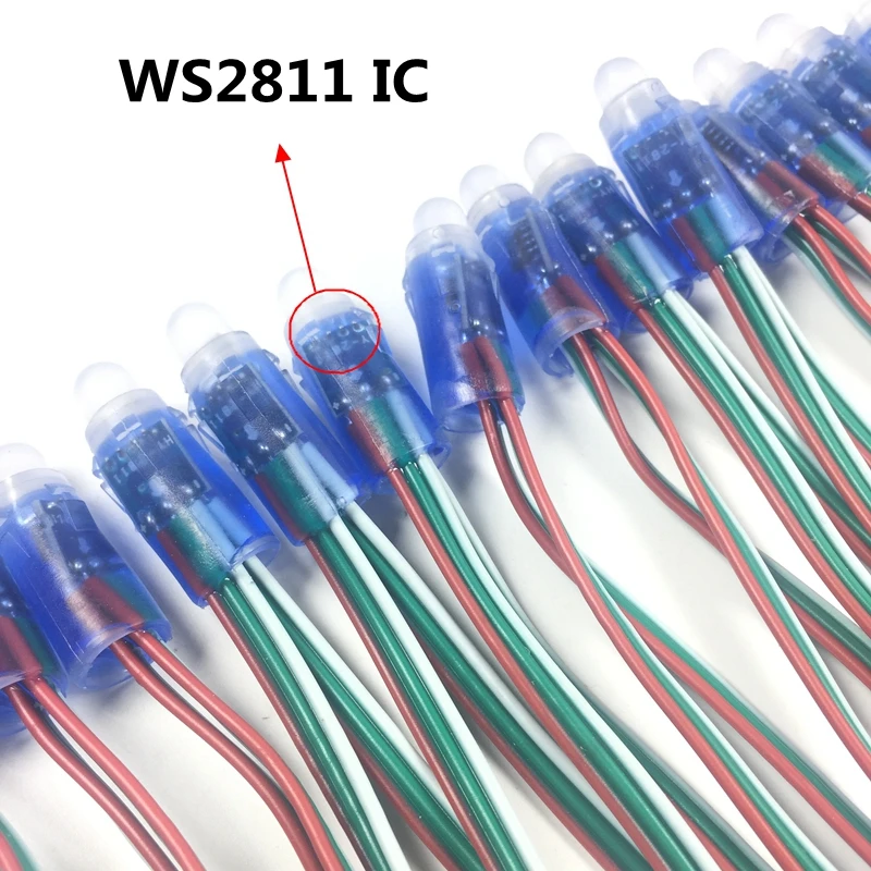 Светодиодный пиксельный модуль WS2811IC 12 мм DC5V цифровой полноцветный RGB независимо