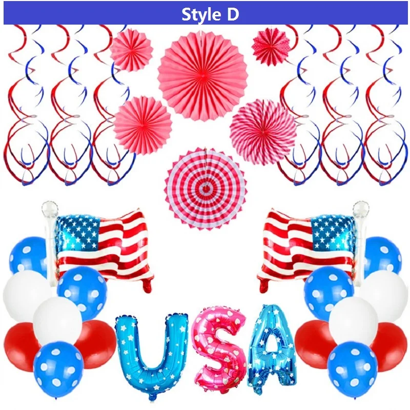 Украсьте воздушные шары красно-синими звездами напечатанные декорация на