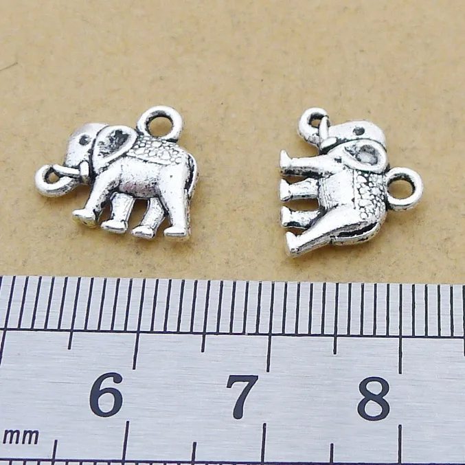 

70pcs Charm Elephant pendants 12*14mm Antique silver Handmade Jewelry Making DIY Supplies European Alloy accessories Hot