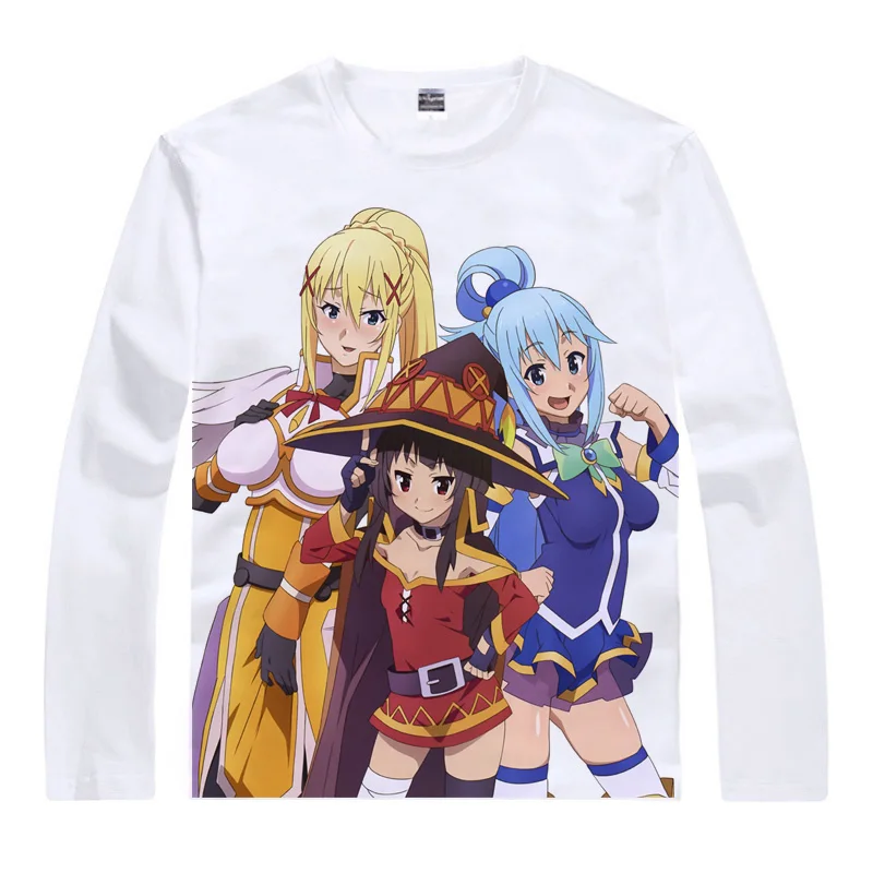 Казума Сато Aqua футболка KonoSuba Божье благословение на этот чудесный мир Мужская